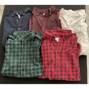 Lot Of 5 Casual Multicolor Long Sleeve Button Up Old Navy Shirts Mens Sz Medium